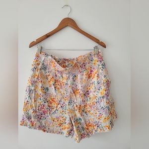 Floral Linen Blend Shorts